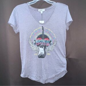 William Rast Graphic Gray Tee Relaxed Fit, Size S